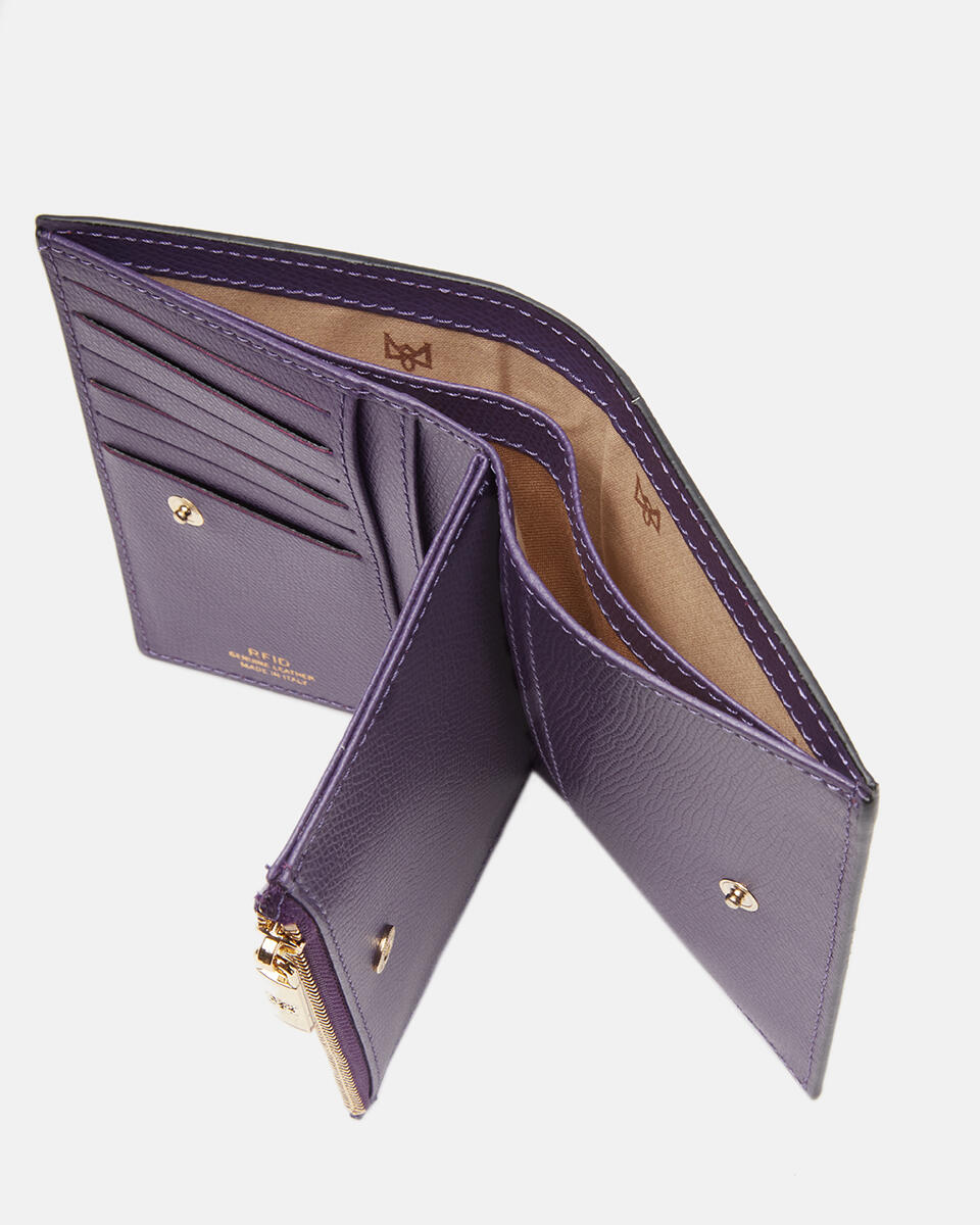 Vertical wallet Purple  - Cuoieria Fiorentina
