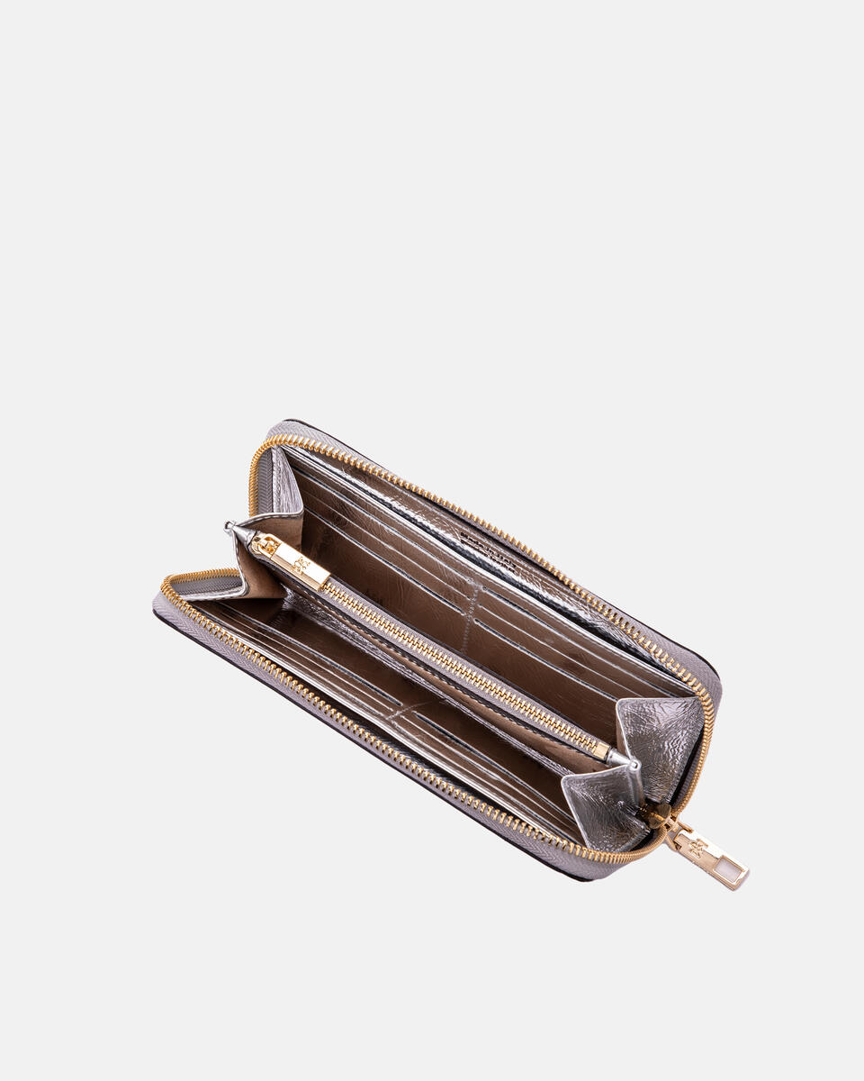 Zip around wallet Silver  - Women's Wallets - Women's Wallets - Wallets - Cuoieria Fiorentina