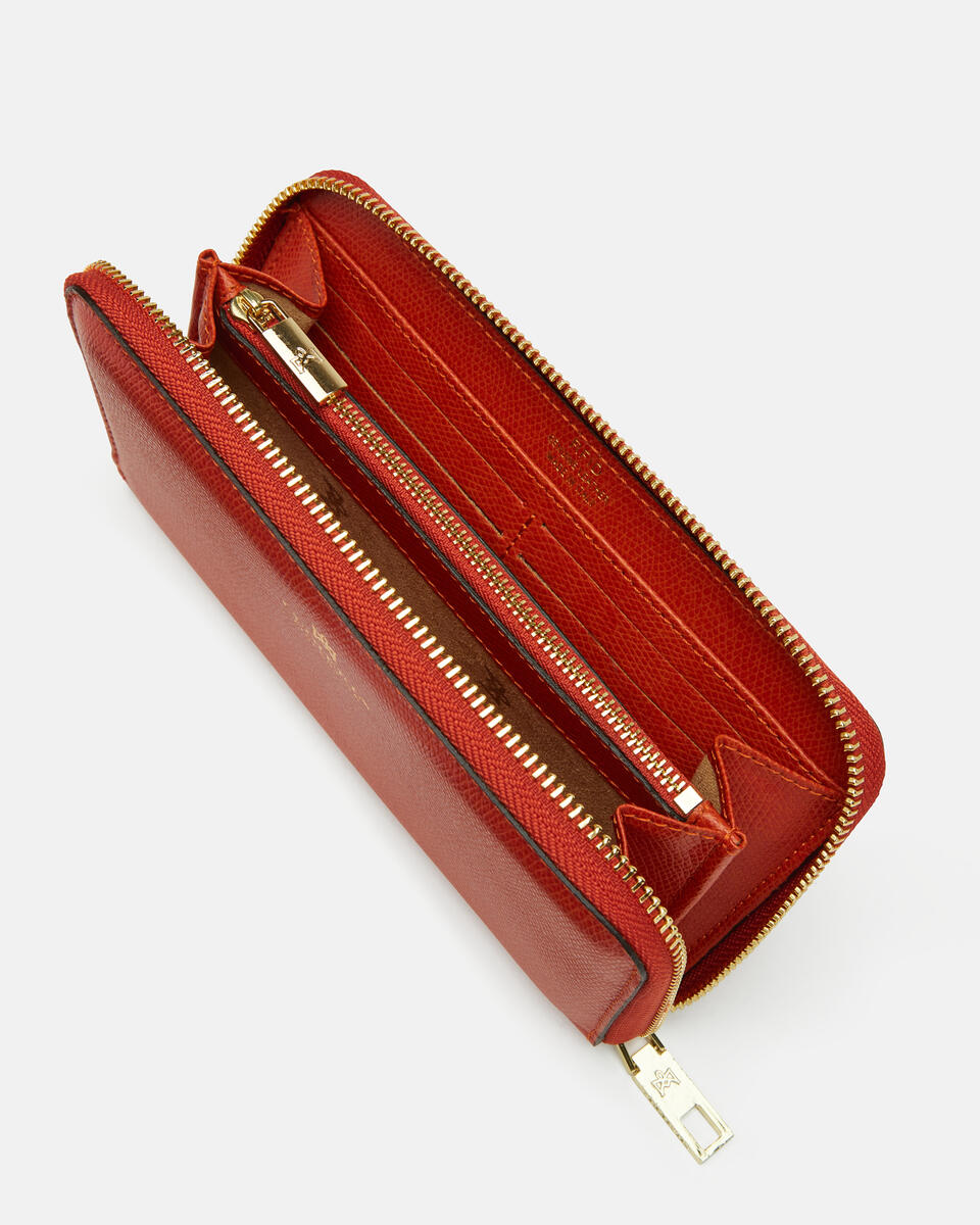 Zip around wallet Burnt orange  - Women's Wallets - Wallets - Cuoieria Fiorentina