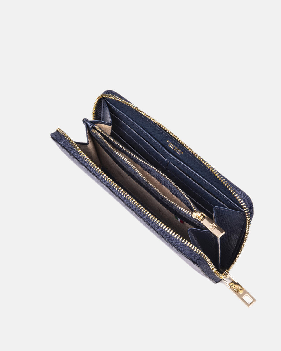 Zip around wallet Navy  - Women's Wallets - Women's Wallets - Wallets - Cuoieria Fiorentina