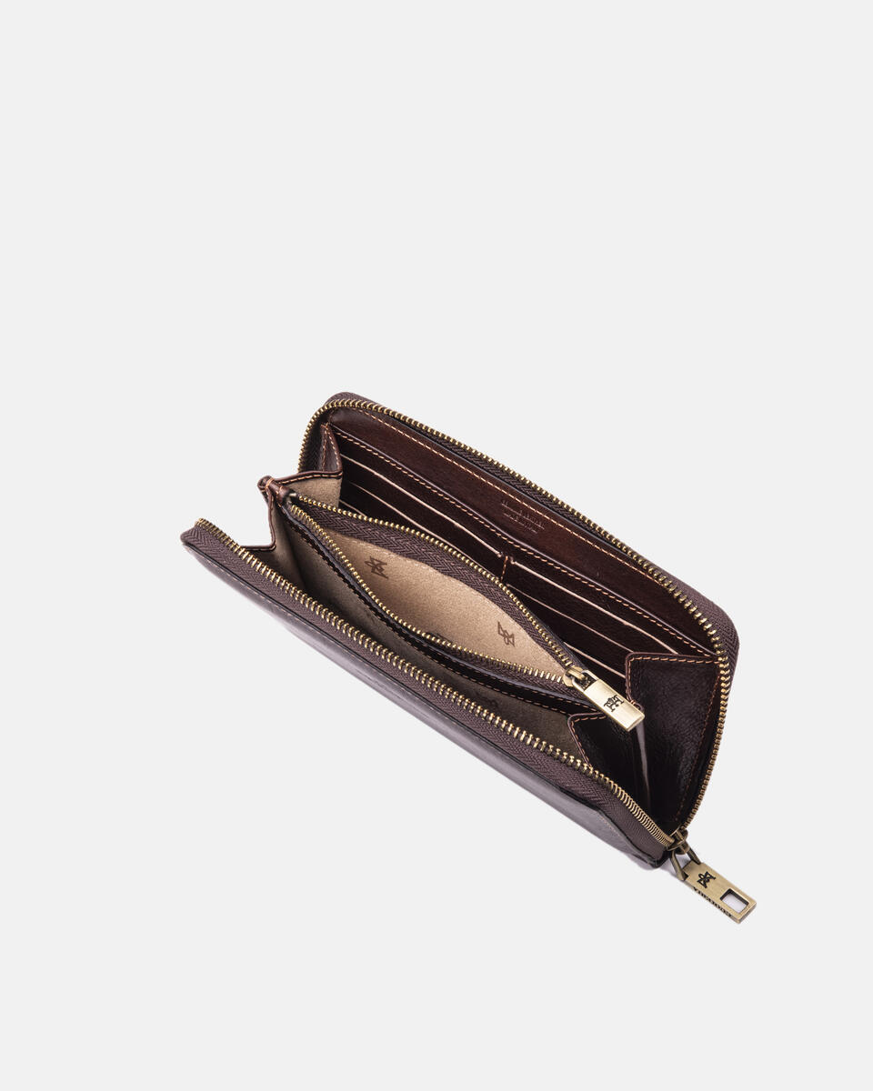 Zip around wallet Dark brown  - Women's Wallets - Women's Wallets - Wallets - Cuoieria Fiorentina