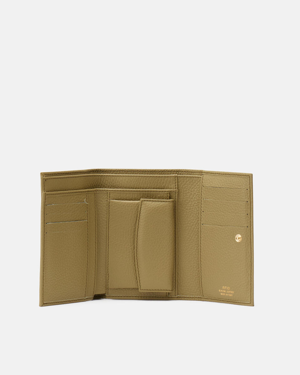 Velvet portafoglio bifold Oliva  - Portafogli Donna - Portafogli - Cuoieria Fiorentina