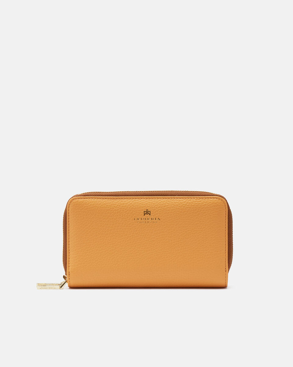 Double zip around wallet Apricot  - Women's Wallets - Women's Wallets - Wallets - Cuoieria Fiorentina