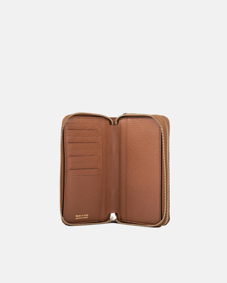 Double zip around wallet Caramel  - Women's Wallets - Wallets - Cuoieria Fiorentina