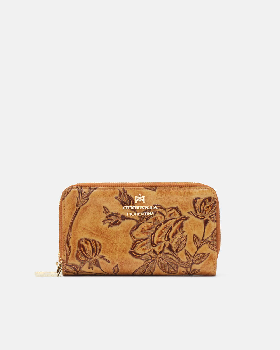 Double zip around wallet Beige  - Women's Wallets - Wallets - Cuoieria Fiorentina