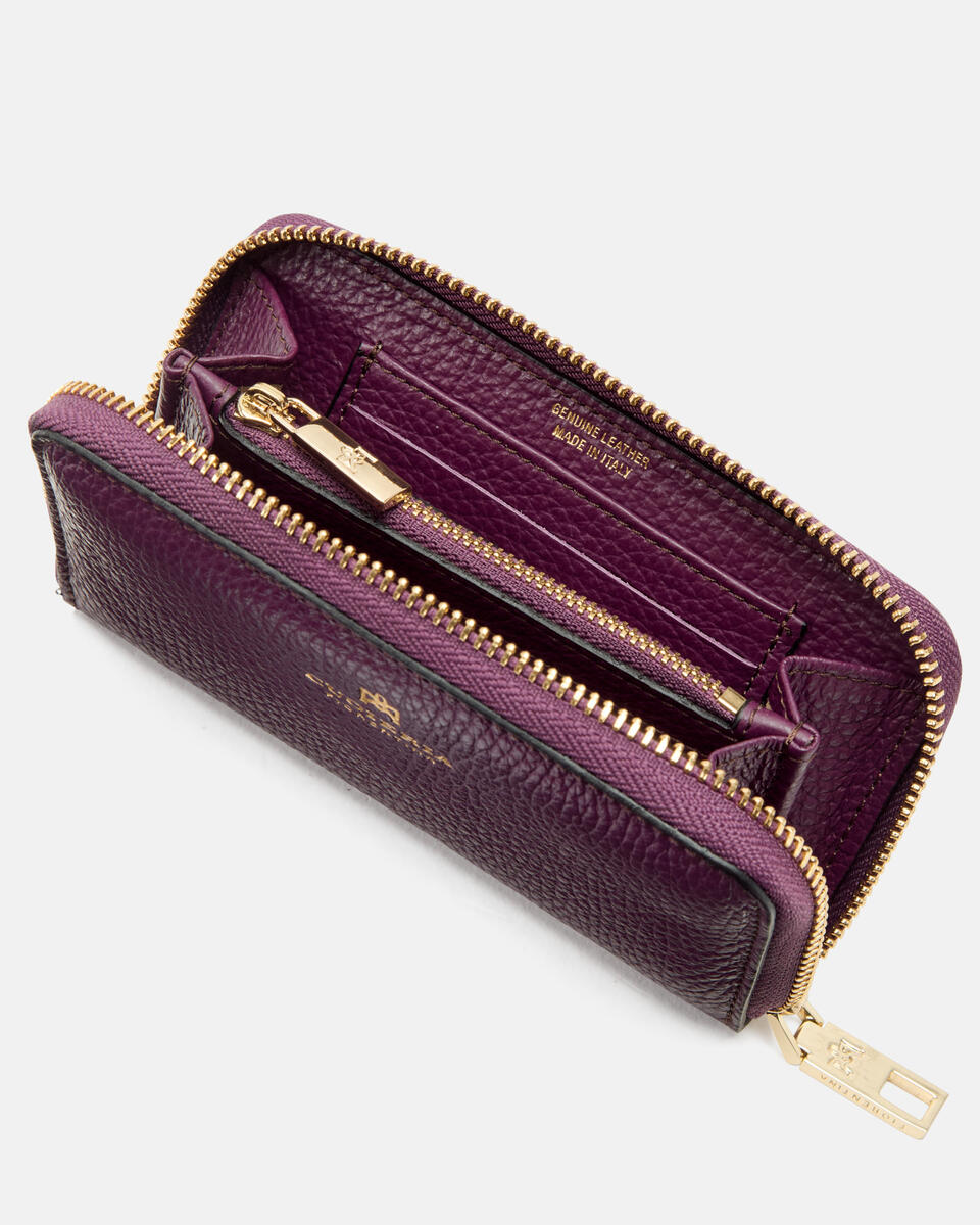 MINI ZIP AROUND WALLET Grape  - Women's Wallets - Wallets - Cuoieria Fiorentina