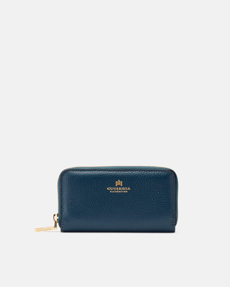 MINI ZIP AROUND WALLET Teal  - Women's Wallets - Wallets - Cuoieria Fiorentina