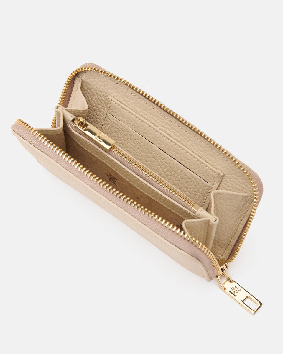 MINI ZIP AROUND WALLET Prosecco  - Women's Wallets - Wallets - Cuoieria Fiorentina