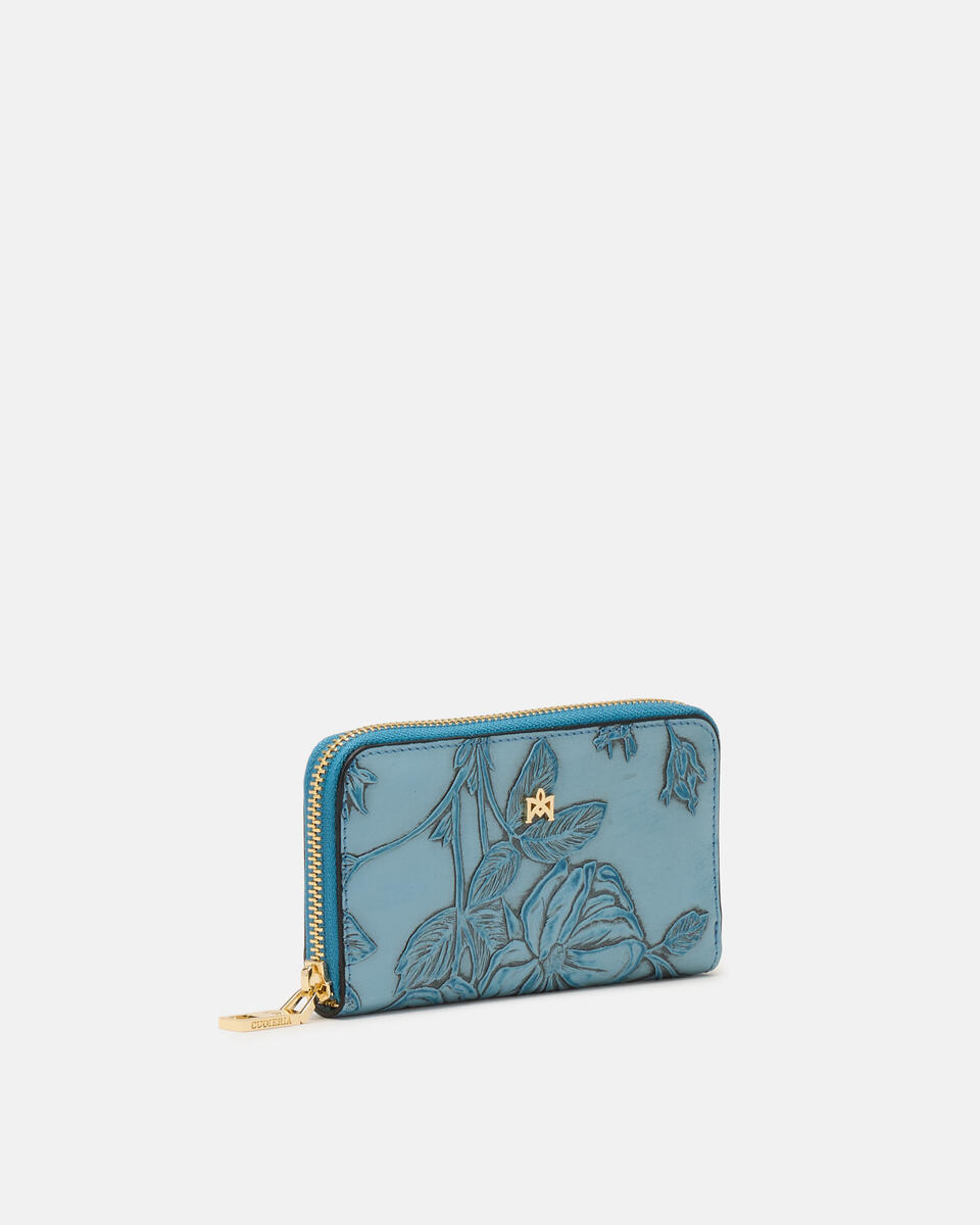 MINI ZIP AROUND WALLET Light blue  - Women's Wallets - Women's Wallets - Wallets - Cuoieria Fiorentina