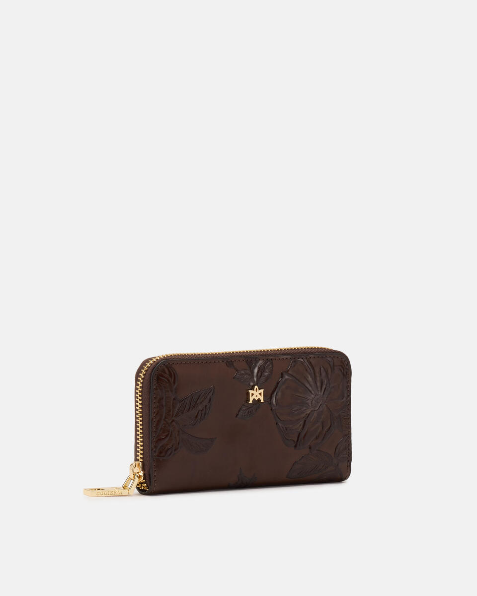 MINI ZIP AROUND WALLET Mahogany  - Women's Wallets - Women's Wallets - Wallets - Cuoieria Fiorentina