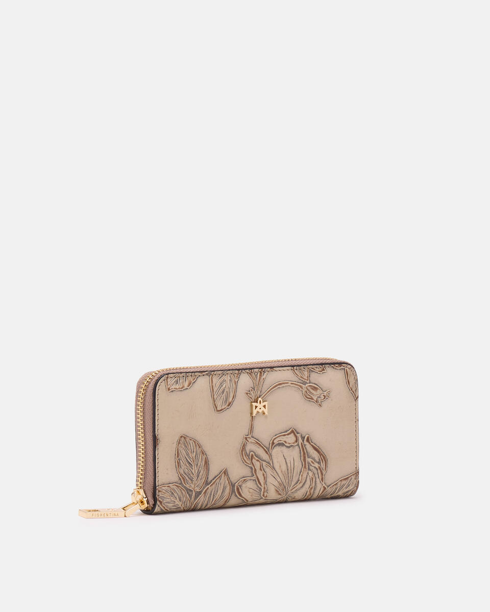 MINI ZIP AROUND WALLET Taupe  - Women's Wallets - Women's Wallets - Wallets - Cuoieria Fiorentina
