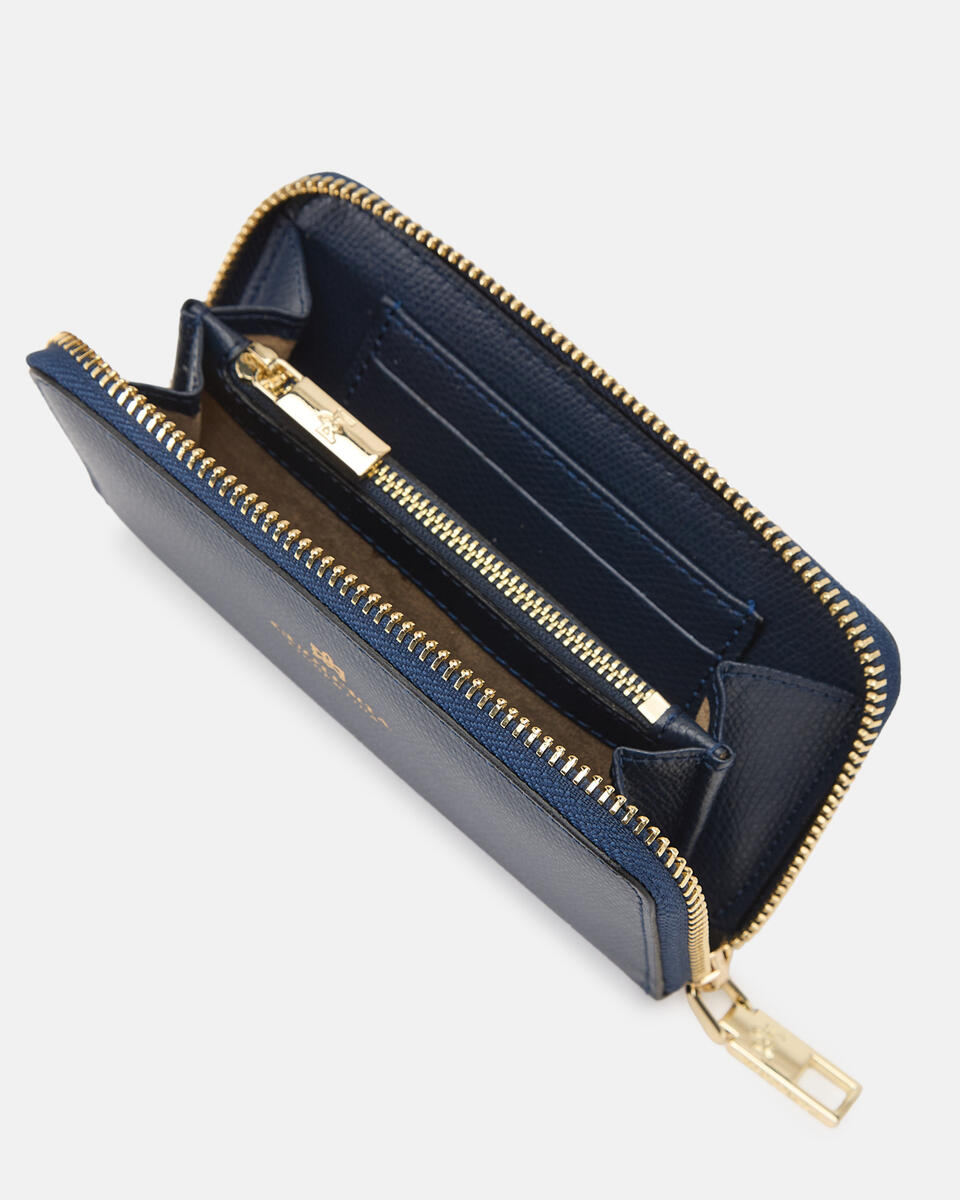 MINI ZIP AROUND WALLET Navy  - Women's Wallets - Women's Wallets - Wallets - Cuoieria Fiorentina