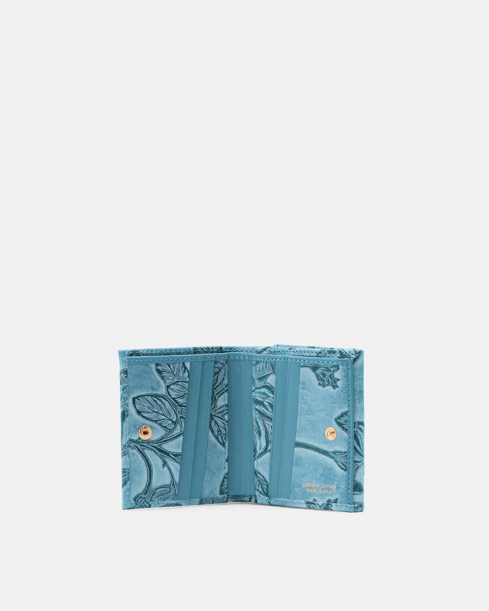 Small flap wallet mimì Celeste  - Portafogli Donna - Portafogli Donna - Portafogli - Cuoieria Fiorentina