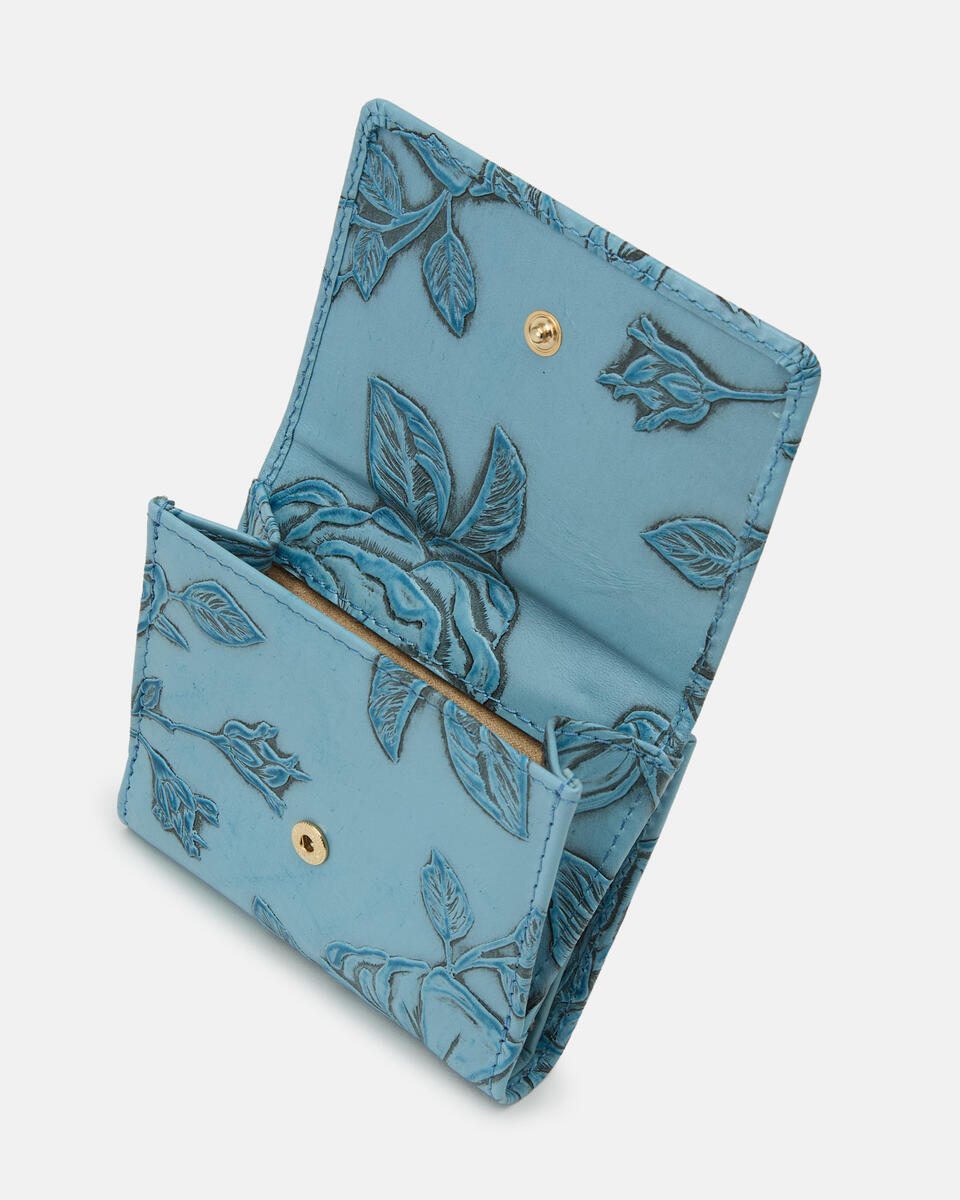 Small flap wallet mimì Celeste  - Portafogli Donna - Portafogli Donna - Portafogli - Cuoieria Fiorentina