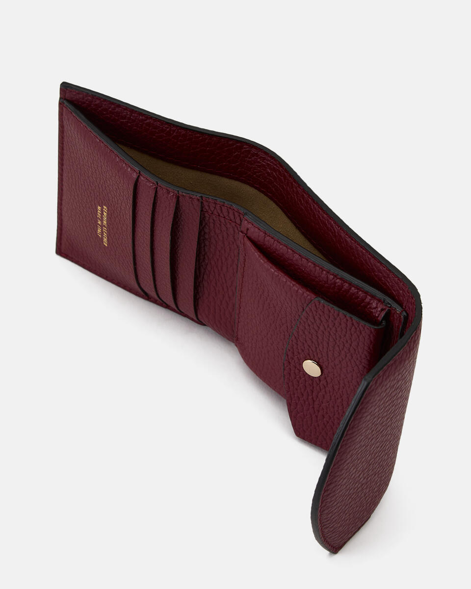 Portafoglio bifold con portamonete Bordeaux  - Women's Wallets - Women's Wallets - Wallets - Cuoieria Fiorentina