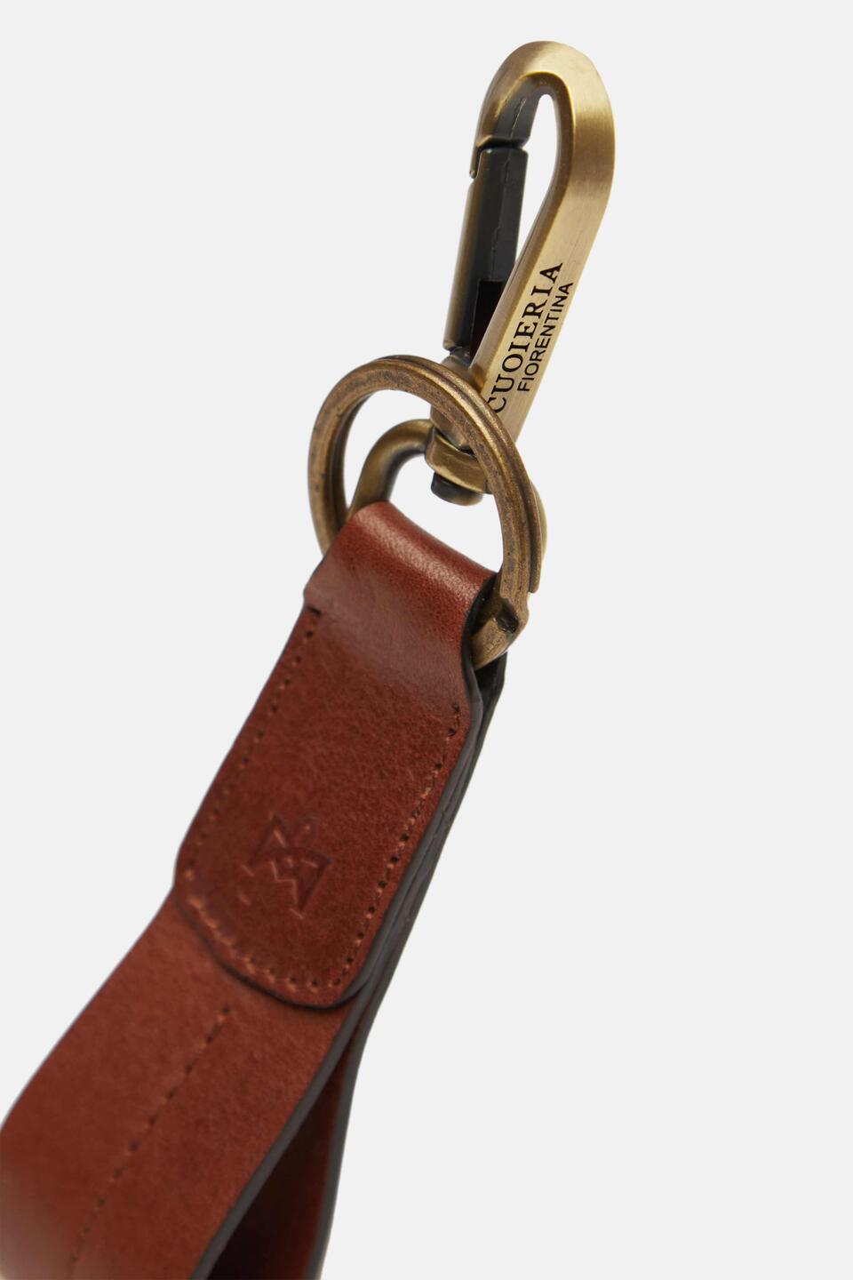 LEATHER KEYRING Brown  - Key Holders - Men's Accessories - Accessories - Cuoieria Fiorentina