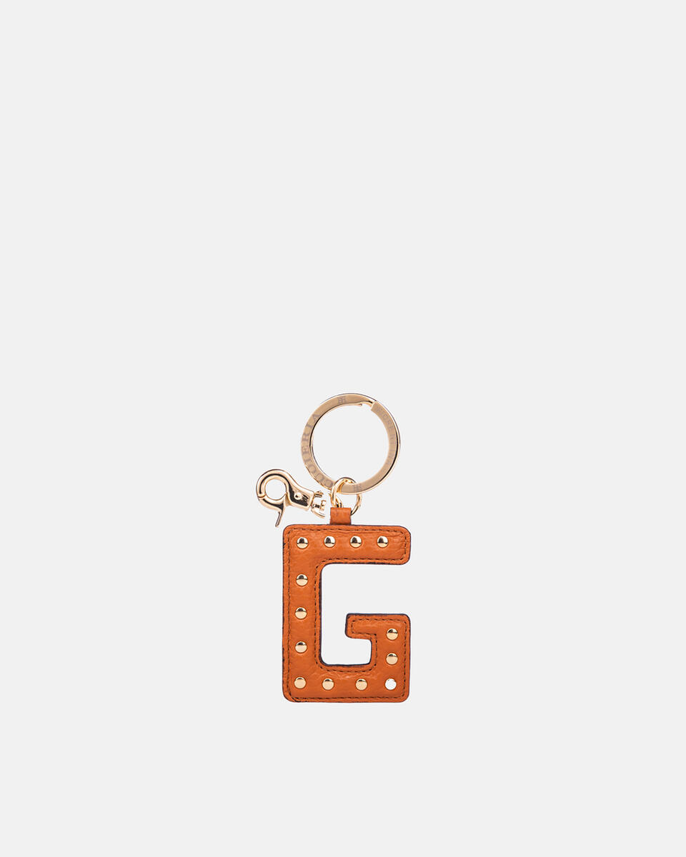 Portachiavi lettera G Papaya  - Portachiavi Donna - Accessori Donna - Accessori - Cuoieria Fiorentina