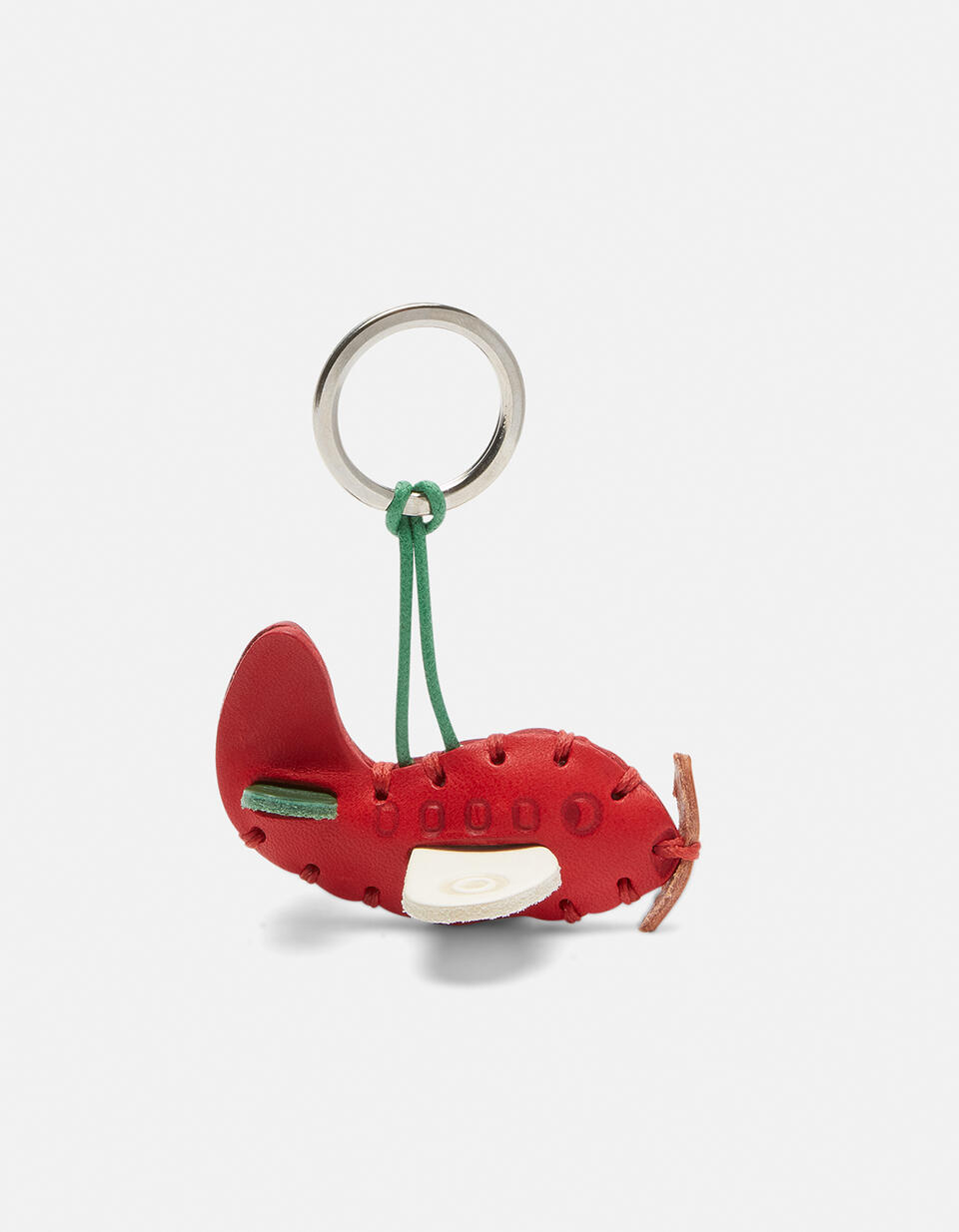Portachiavi ad anello in cuoio colorato ROSSO  - Portachiavi Donna - Accessori Donna - Accessori - Cuoieria Fiorentina