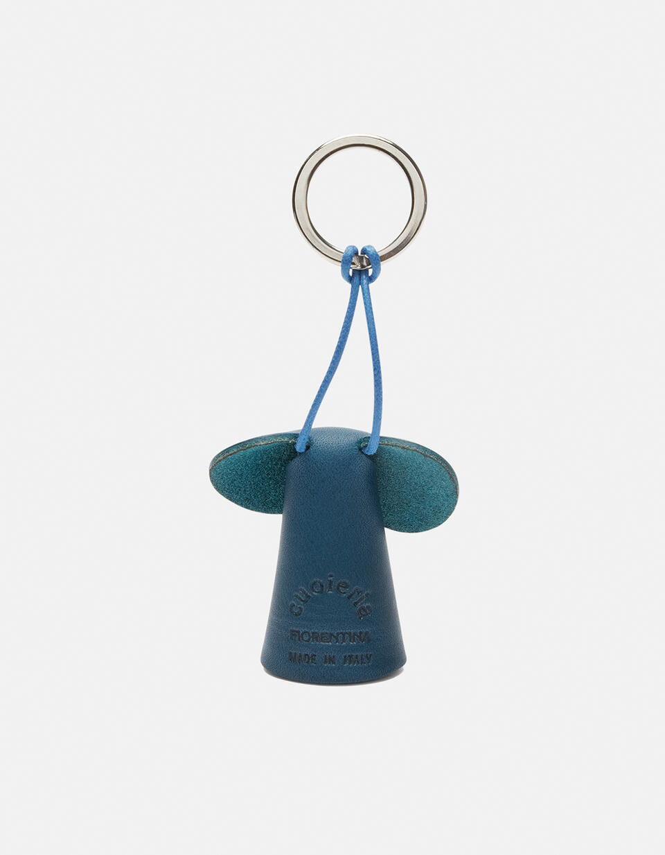Portachiavi ad anello in cuoio colorato Blu  - Portachiavi Donna - Accessori Donna - Accessori - Cuoieria Fiorentina