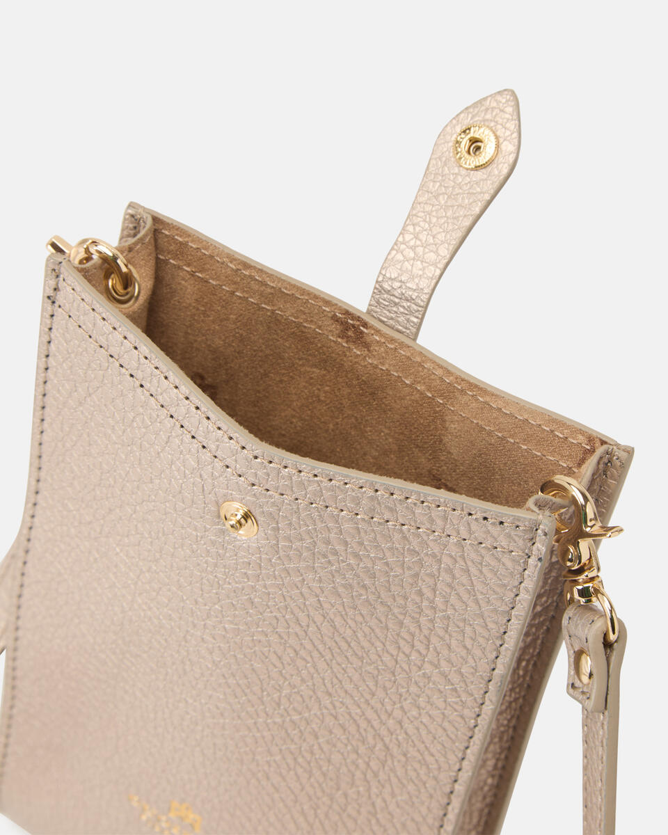 Velvet Phone case Metal Nude  - Porta Cellulare - Accessori Donna - Accessori - Cuoieria Fiorentina