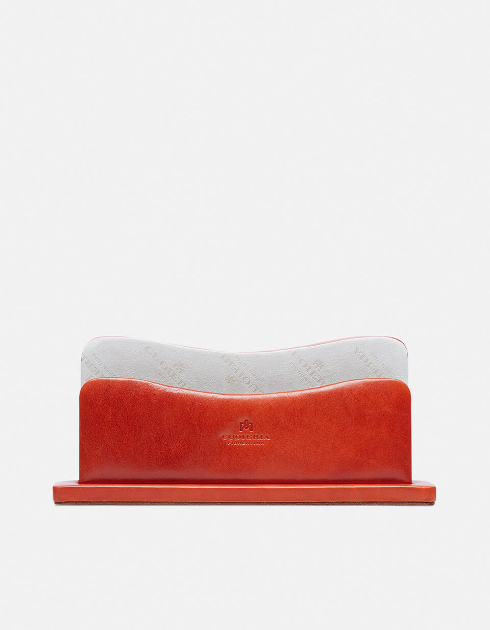 Leather letter holder Orange  - Cuoieria Fiorentina