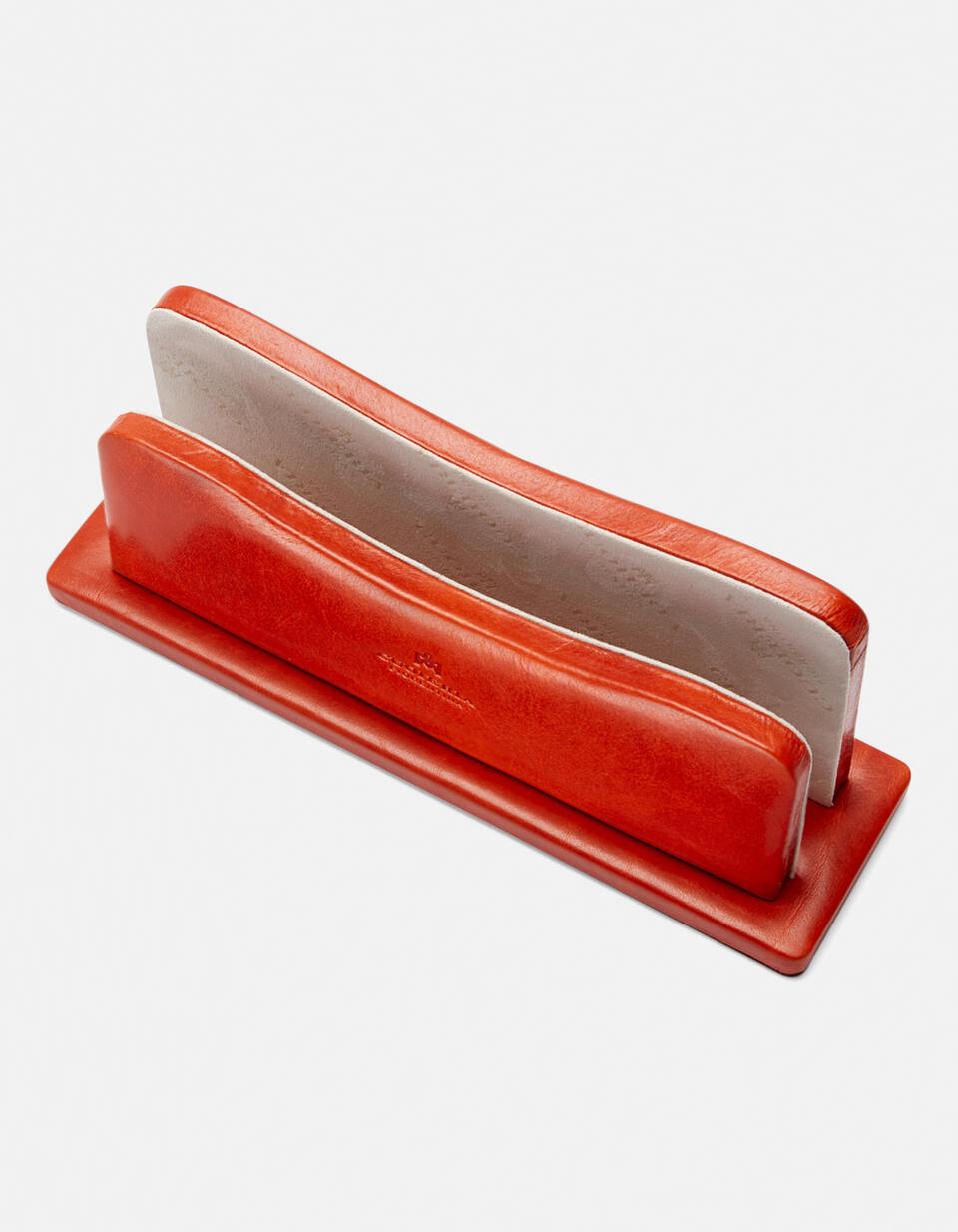 Leather letter holder Orange  - Cuoieria Fiorentina