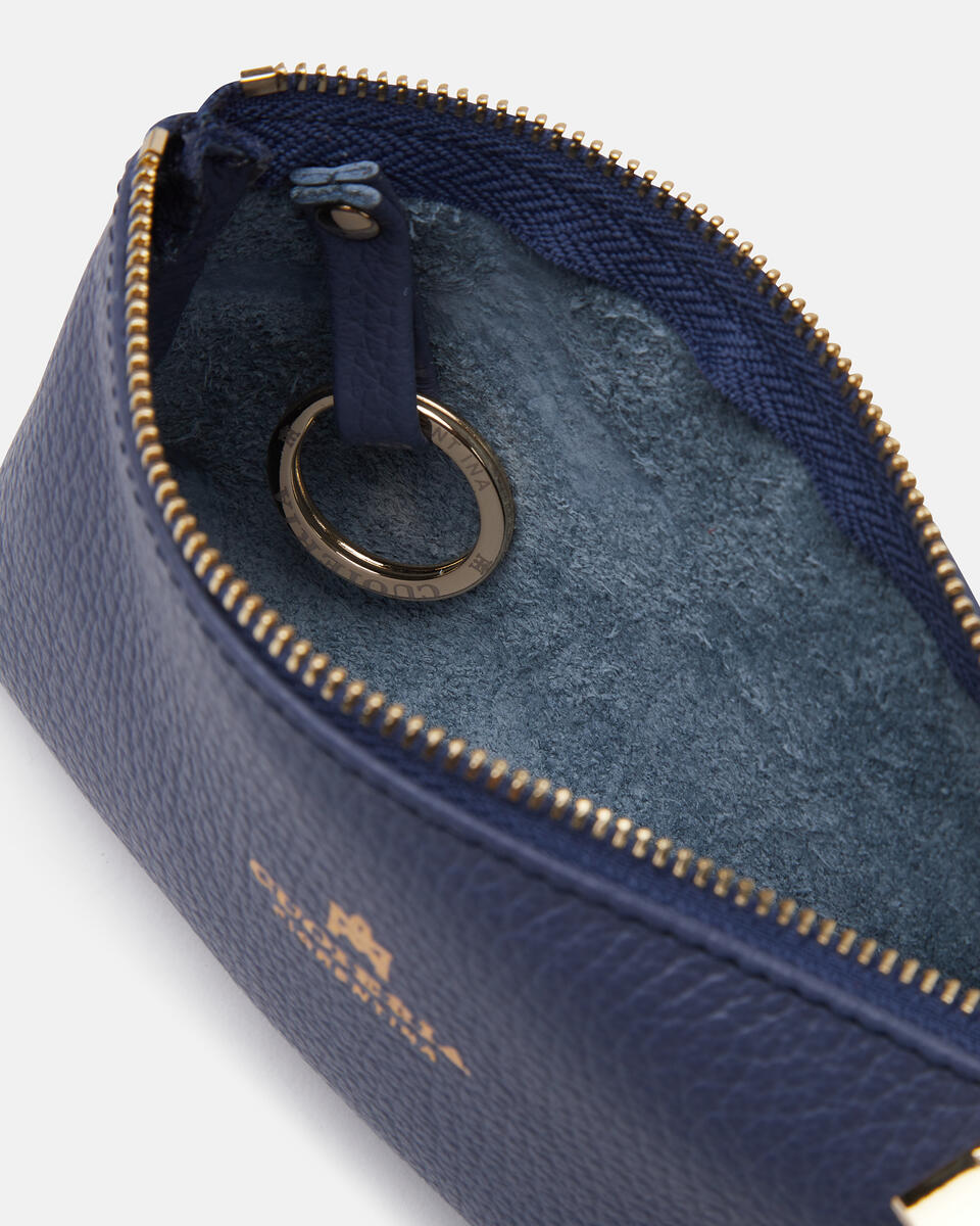 Bustina portamonete grande Velvet Avio  - Portachiavi Donna - Accessori Donna - Accessori - Cuoieria Fiorentina