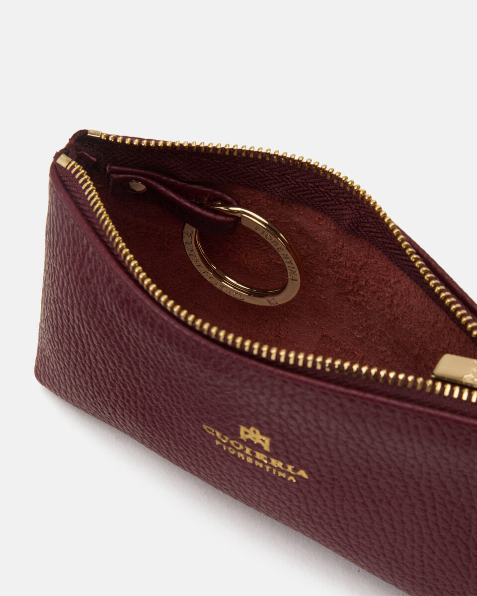 Key pouch Bordeaux  - Necessaire - Women's Accessories - Accessories - Cuoieria Fiorentina