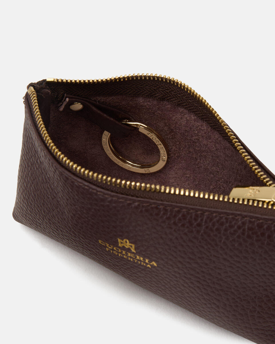 Key pouch Coffee  - Necessaire - Women's Accessories - Accessories - Cuoieria Fiorentina