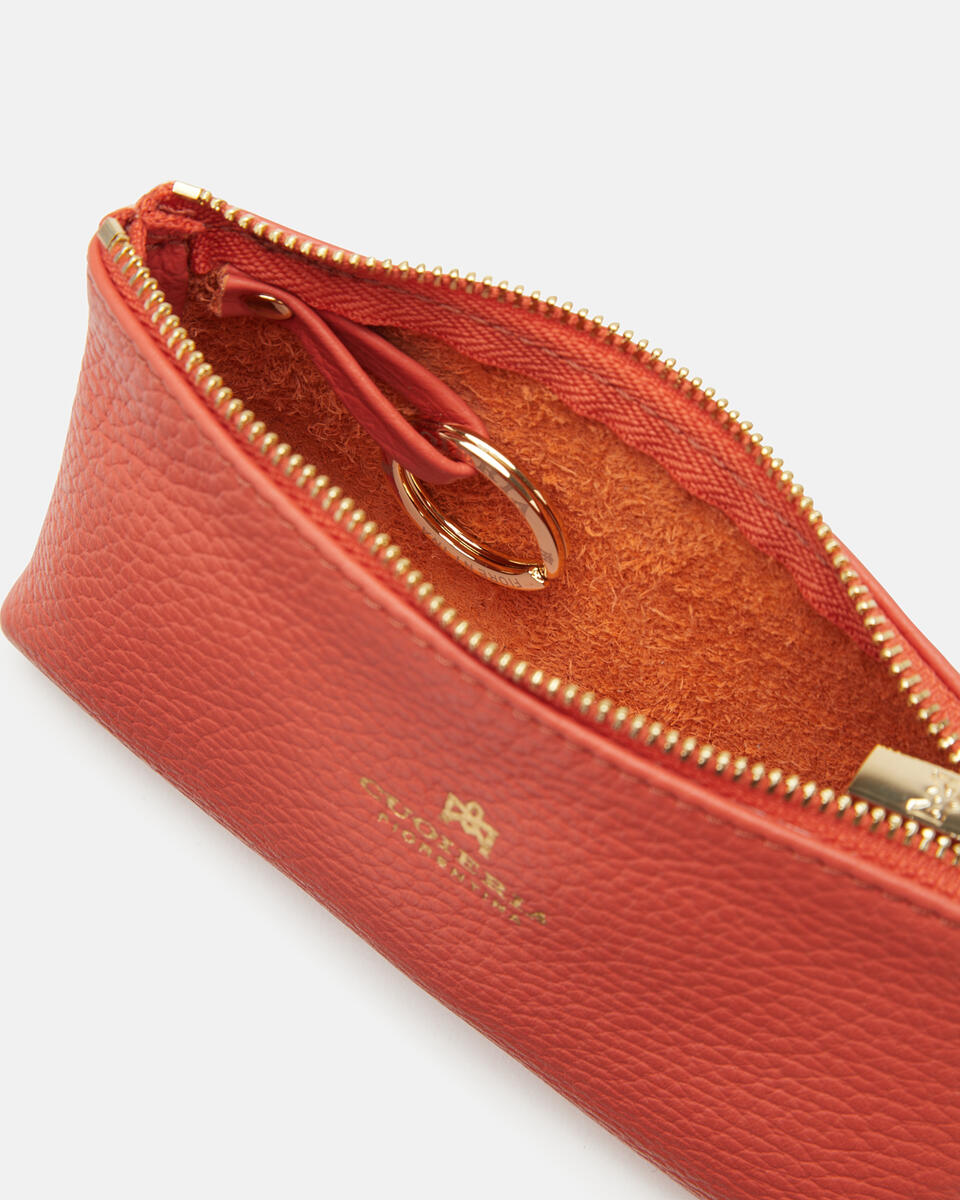 Key pouch Papaya  - Key Holders - Women's Accessories - Accessories - Cuoieria Fiorentina