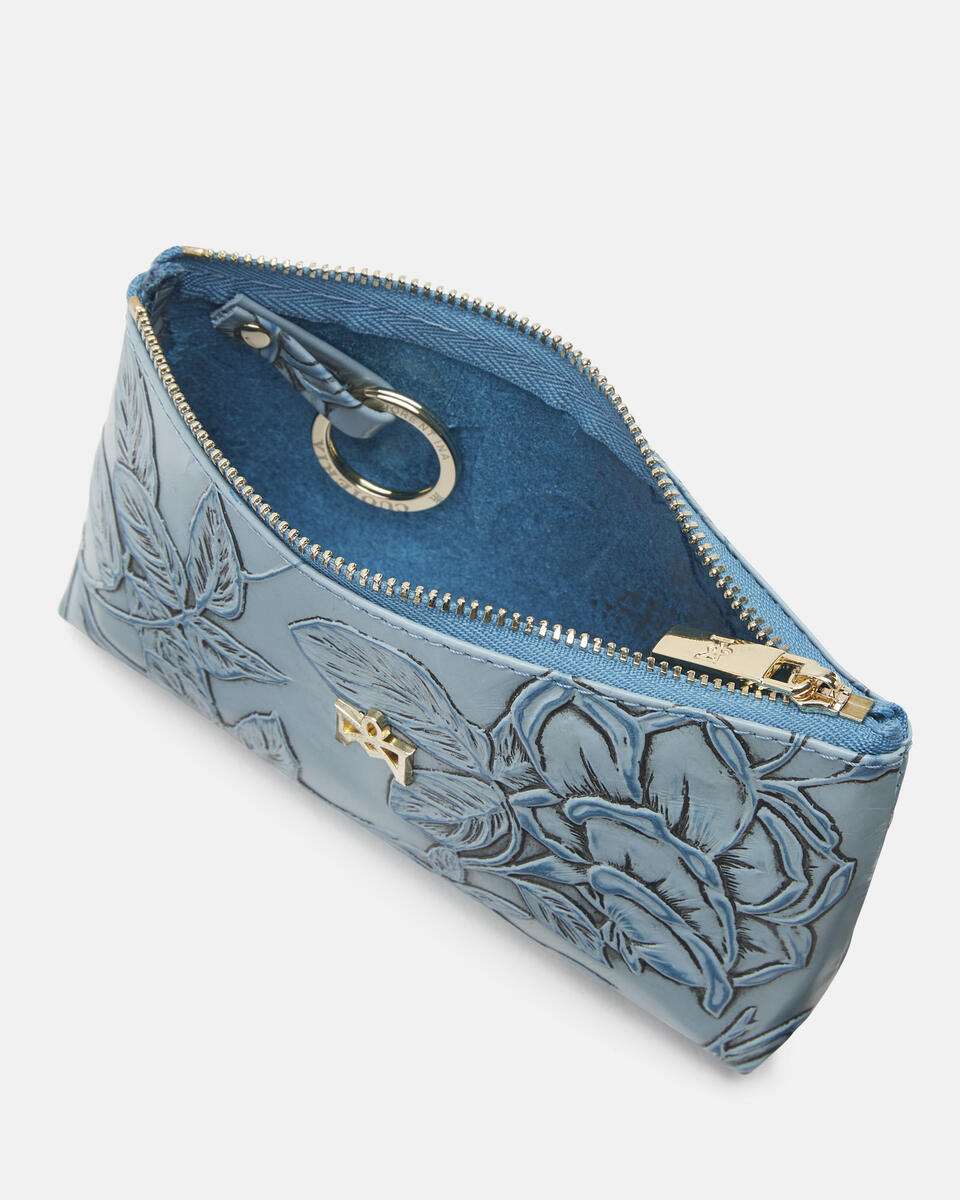 Key pouch Light blue  - Key Holders - Women's Accessories - Accessories - Cuoieria Fiorentina