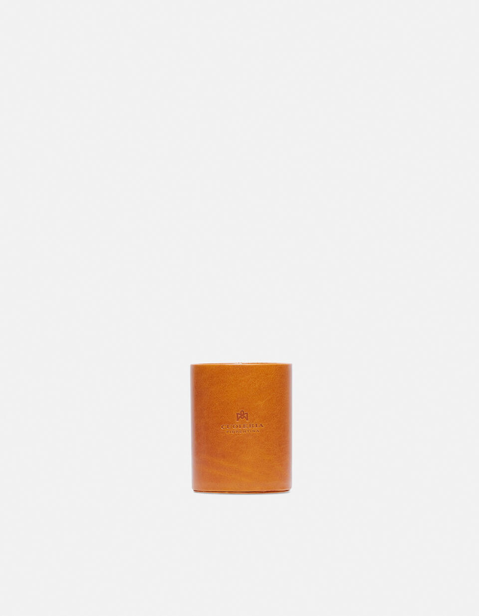 Round pen holder in vegetable tanned leather - Office | Accessories GIALLO - Office | AccessoriesCuoieria Fiorentina