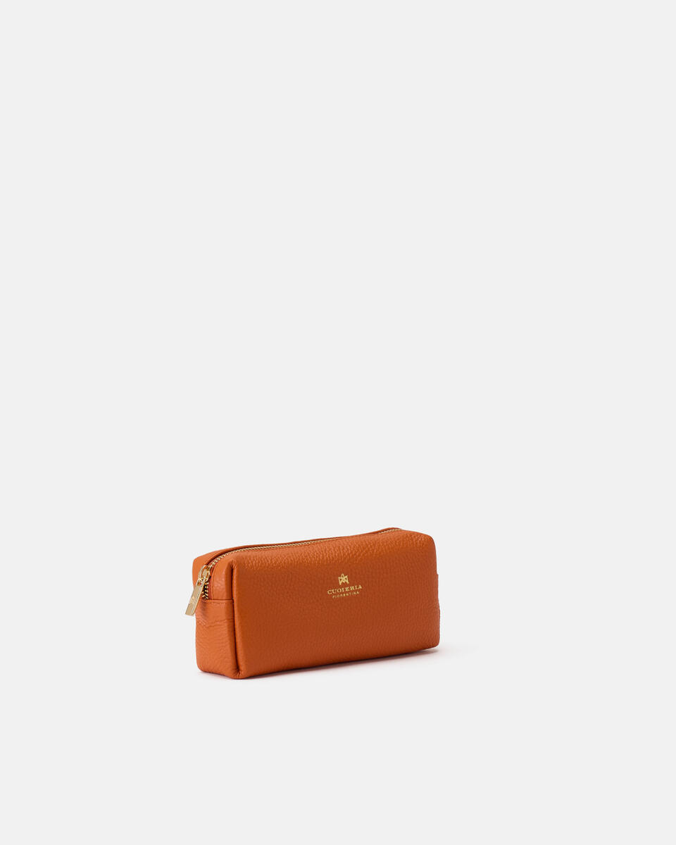 Velvet portatrucco grande Arancio  - Necessaire - Accessori Donna - Accessori - Cuoieria Fiorentina