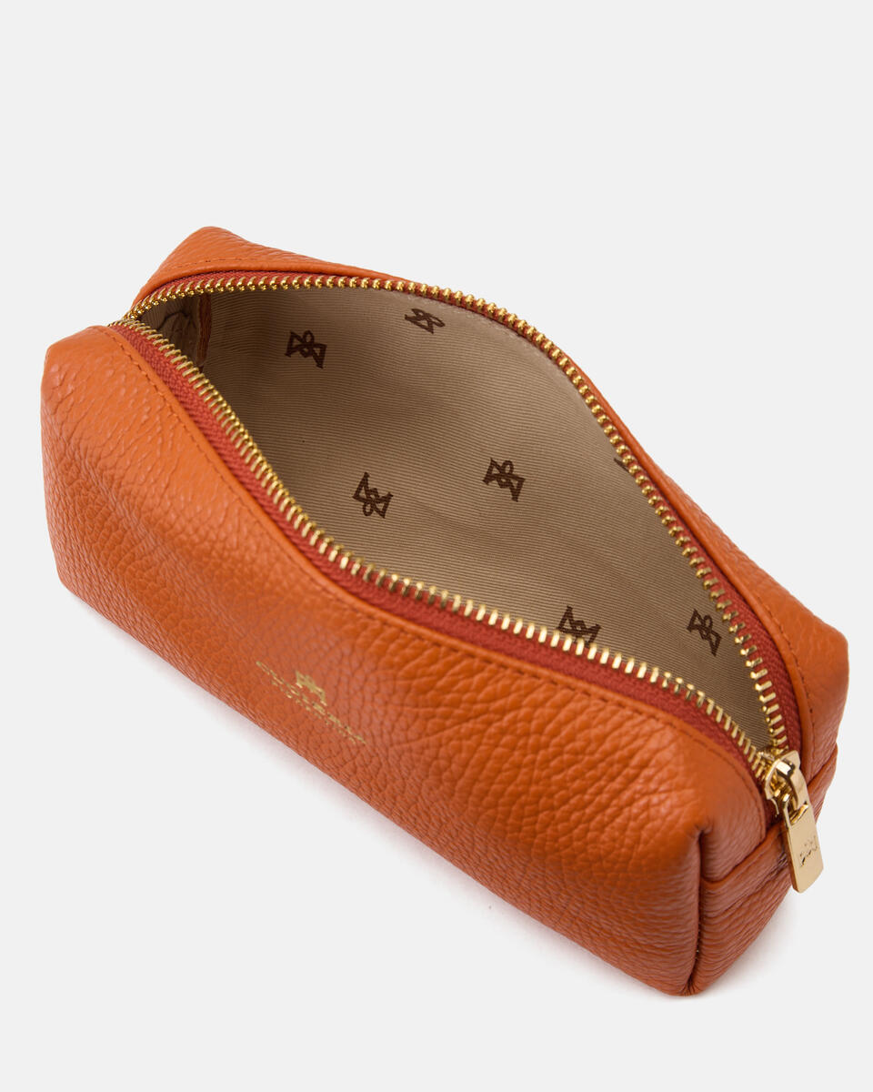 Velvet portatrucco grande Arancio  - Necessaire - Accessori Donna - Accessori - Cuoieria Fiorentina