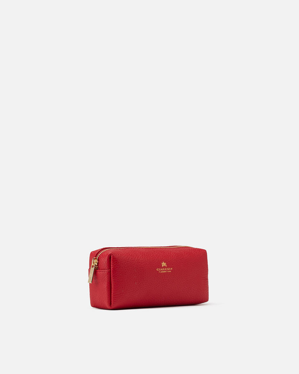 Velvet portatrucco grande Rosso  - Necessaire - Accessori Donna - Accessori - Cuoieria Fiorentina
