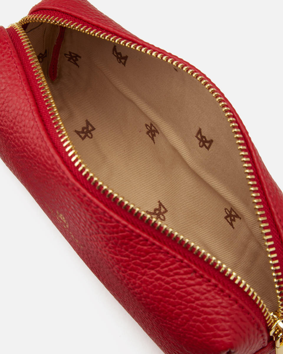 Velvet portatrucco grande Rosso  - Necessaire - Accessori Donna - Accessori - Cuoieria Fiorentina