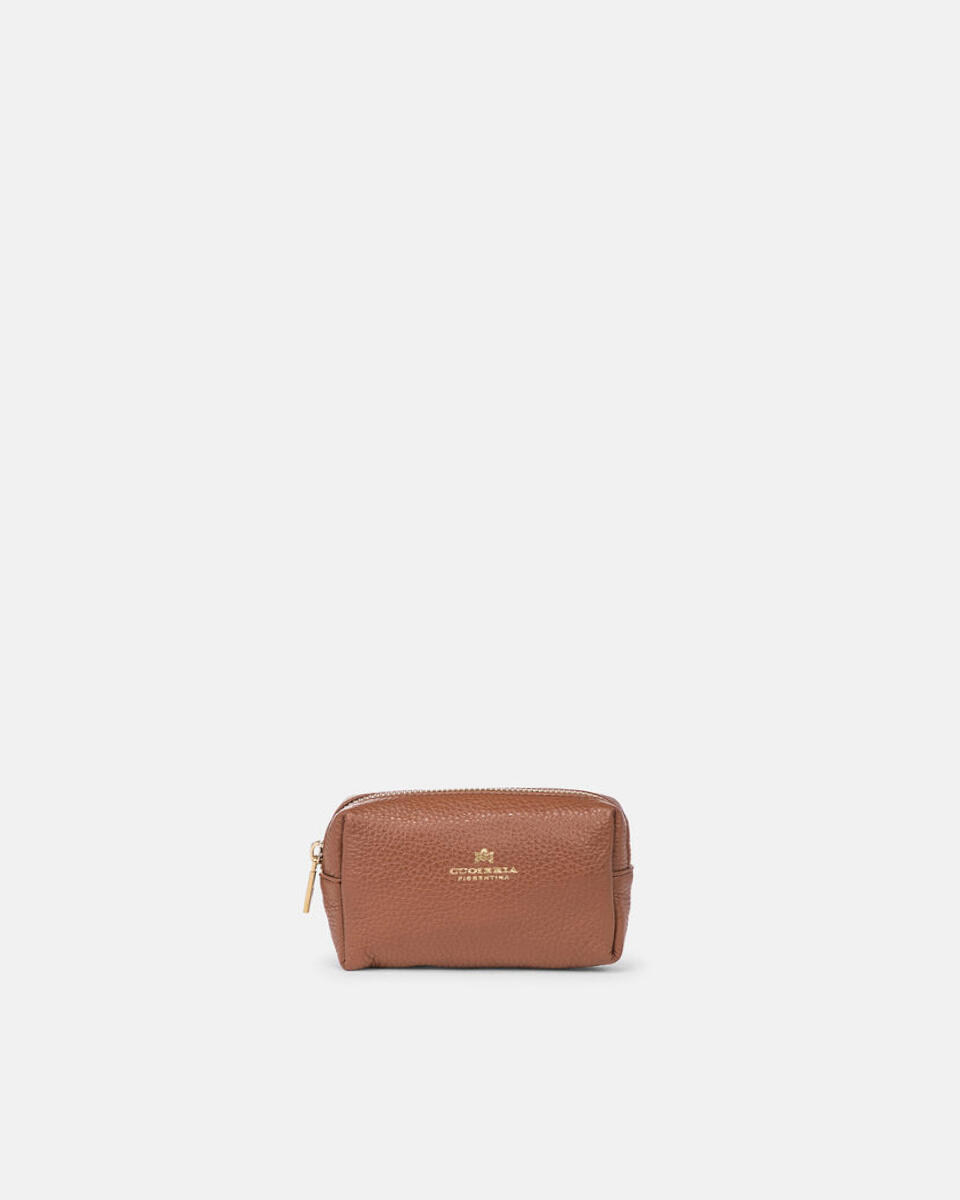 Velvet portatrucco piccolo Caramel  - Necessaire - Accessori Donna - Accessori - Cuoieria Fiorentina