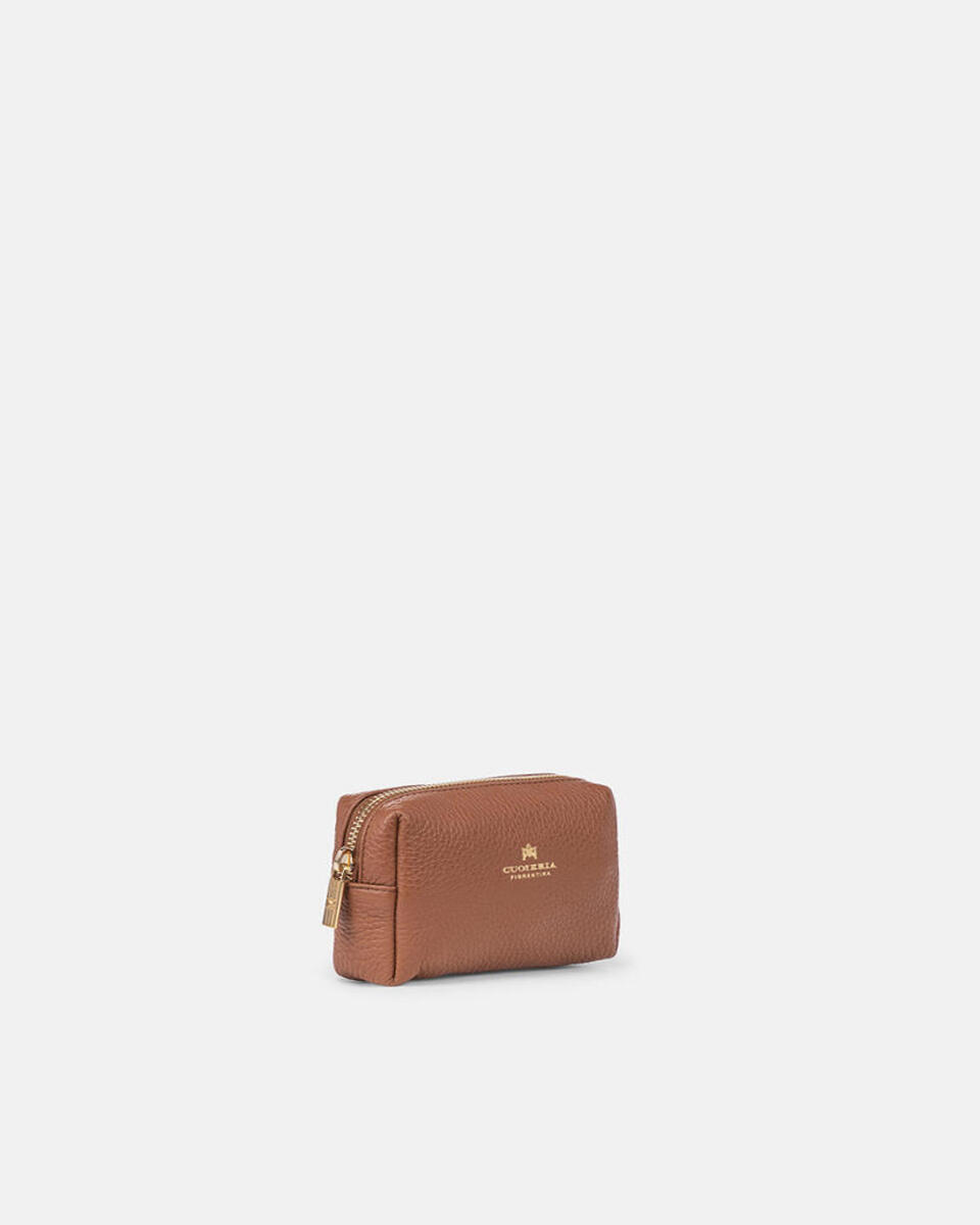 Velvet portatrucco piccolo Caramel  - Necessaire - Accessori Donna - Accessori - Cuoieria Fiorentina