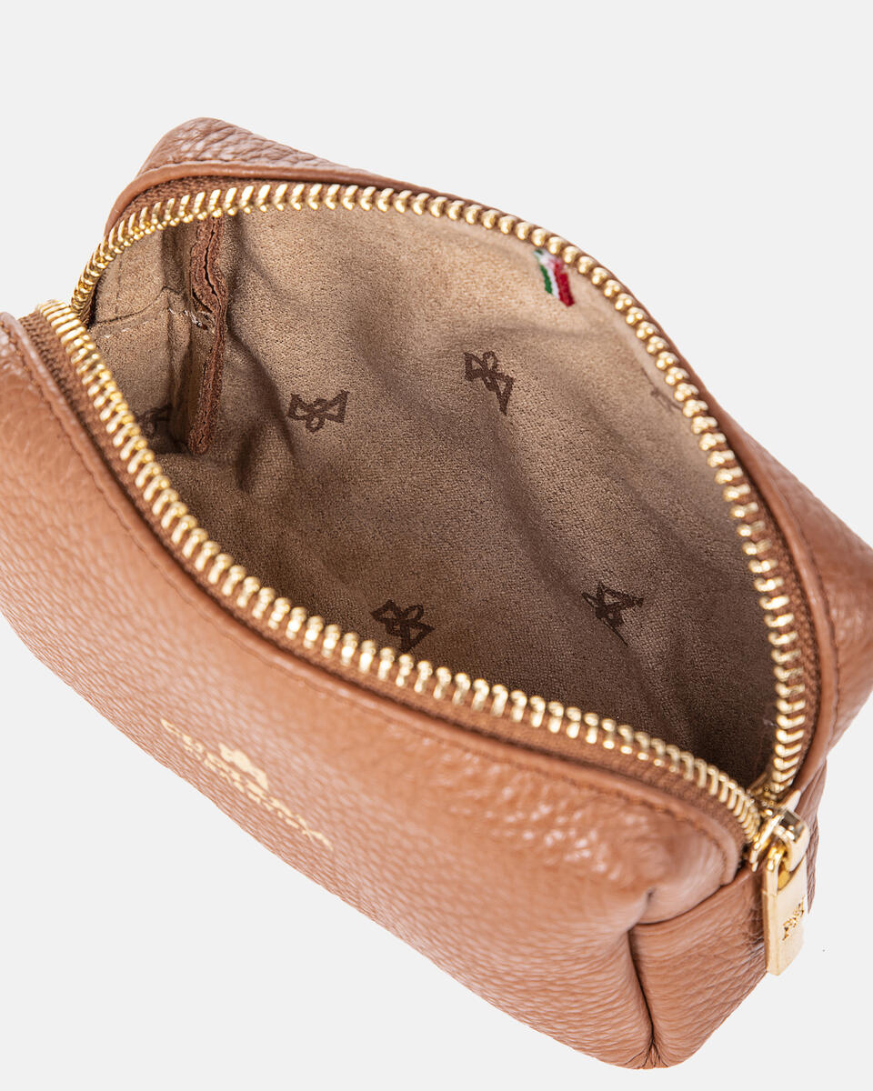 Velvet portatrucco piccolo Caramel  - Necessaire - Accessori Donna - Accessori - Cuoieria Fiorentina