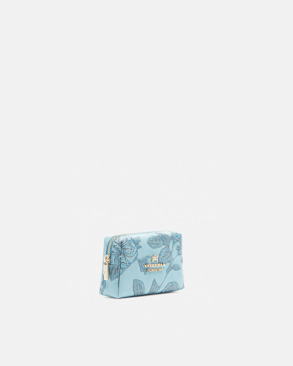 Mimi portatrucco piccolo Celeste  - Necessaire - Accessori Donna - Accessori - Cuoieria Fiorentina