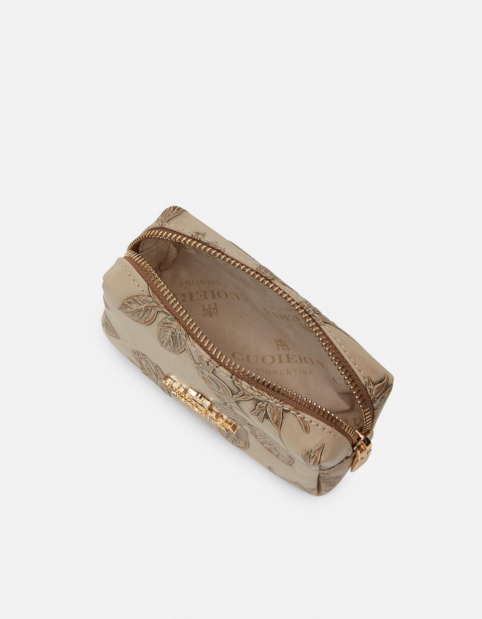 Calfskin printed Beauty-Case - Make Up Bags - Women's Accessories | Accessories Mimì TAUPE - Make Up Bags - Women's Accessories | AccessoriesCuoieria Fiorentina