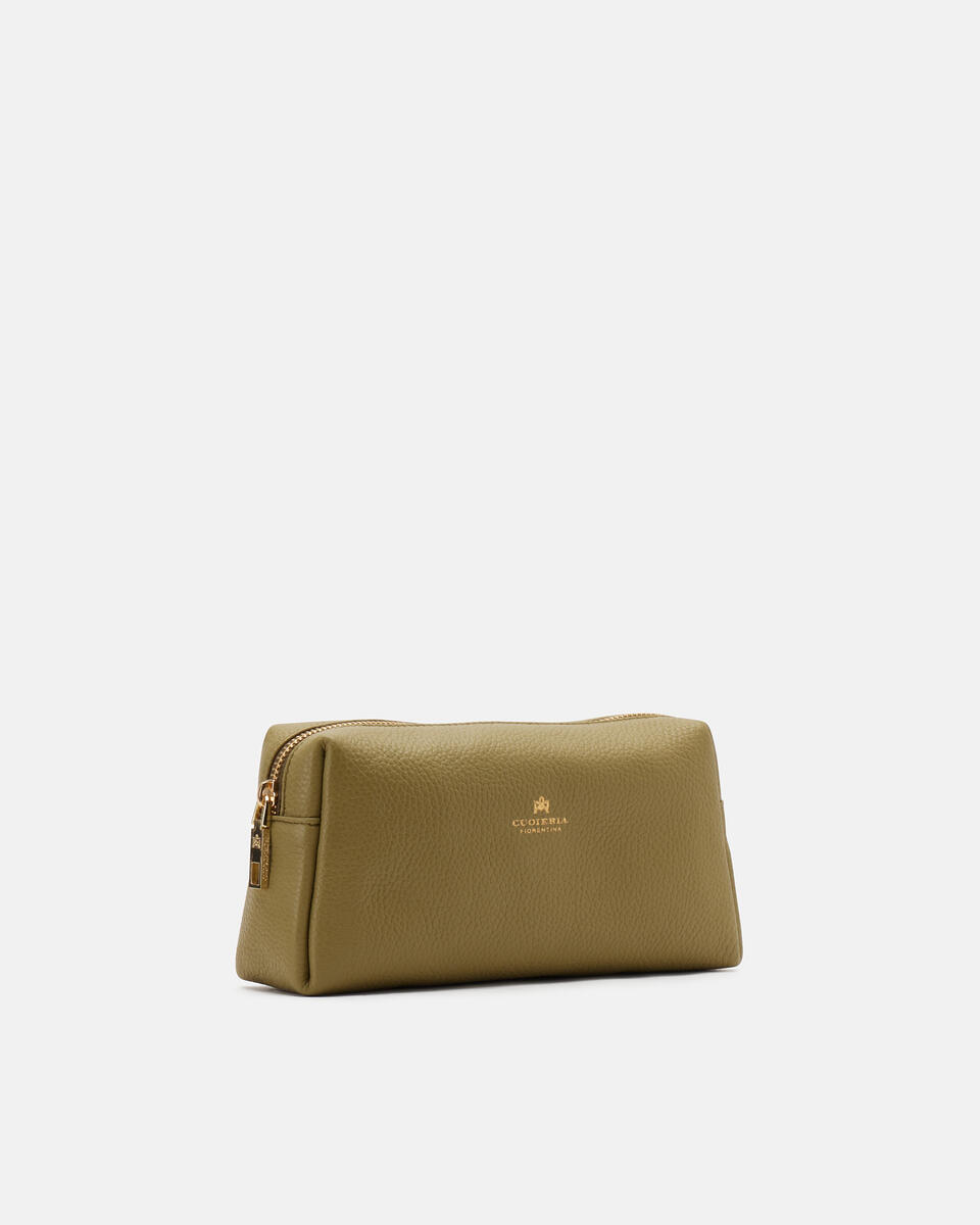 Large make up case Olive  - Necessaire - Women's Accessories - Accessories - Cuoieria Fiorentina