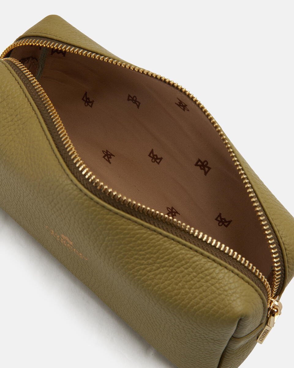 Large make up case Olive  - Necessaire - Women's Accessories - Accessories - Cuoieria Fiorentina