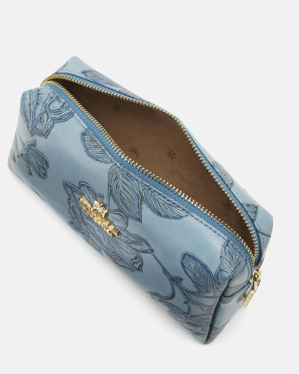 Large make up case Light blue  - Necessaire - Women's Accessories - Accessories - Cuoieria Fiorentina