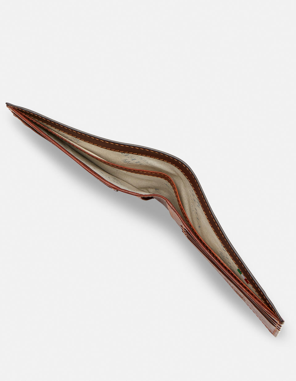 Portafoglio classico slim Bourbon effetto delavé MARRONE  - Portafogli Donna - Portafogli Uomo - Portafogli - Cuoieria Fiorentina