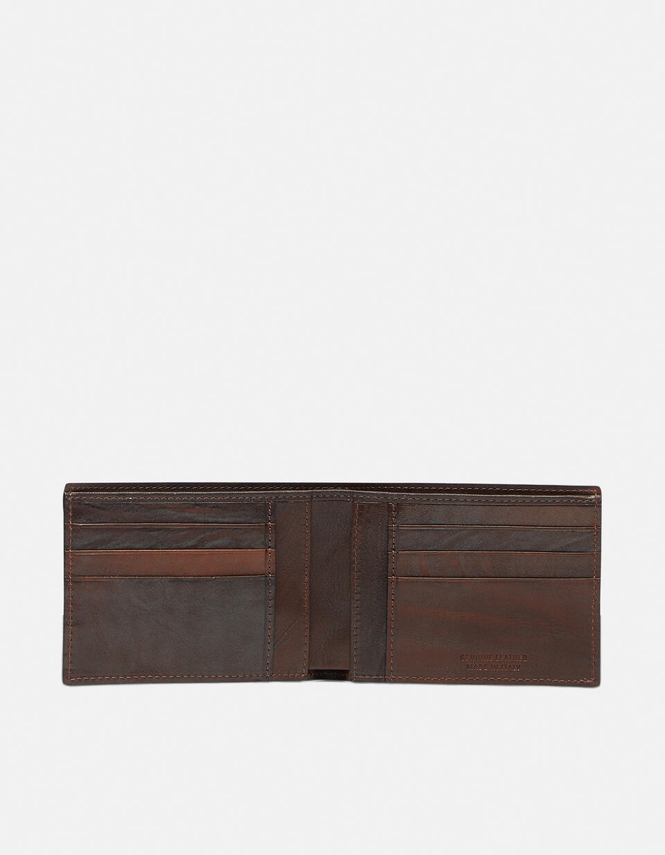 Portafoglio classico slim Bourbon effetto delavé TESTA DI MORO  - Portafogli Donna - Portafogli Uomo - Portafogli - Cuoieria Fiorentina