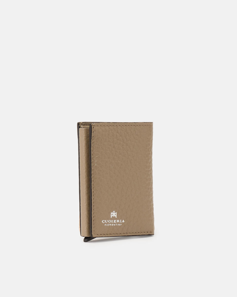 Snap card holder Taupe  - Women's Wallets - Men's Wallets - Wallets - Cuoieria Fiorentina