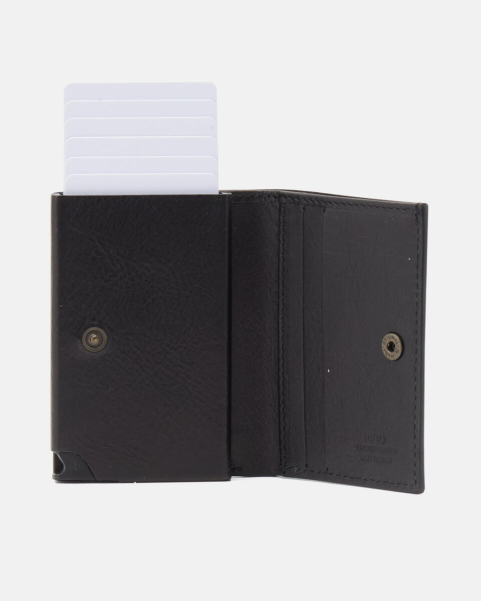 Snap card holder Black  - Women's Wallets - Wallets - Cuoieria Fiorentina