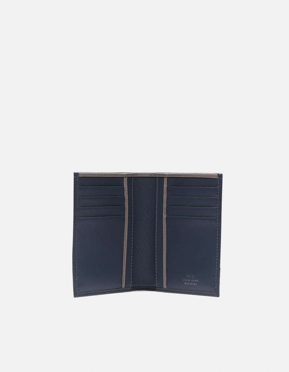 Adam Portafoglio verticale Blutaupe  - Portafogli Donna - Portafogli Uomo - Portafogli - Cuoieria Fiorentina