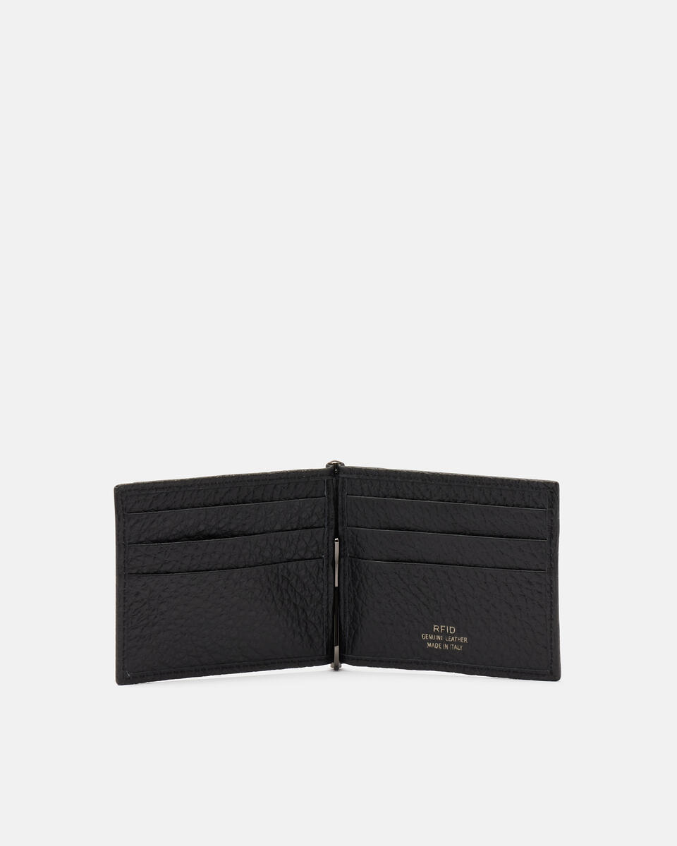 WALLET WITH MONEY CLIP Black  - Men's Wallets - Wallets - Cuoieria Fiorentina